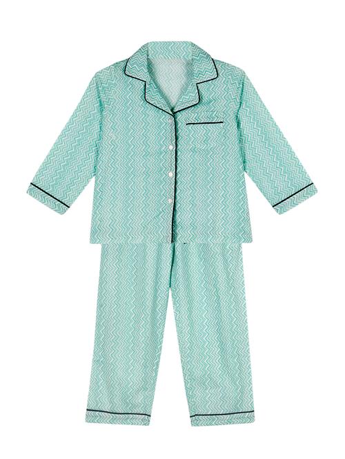 blue cotton pyjama set nightwear - 14361513 - Very Small Image - 1