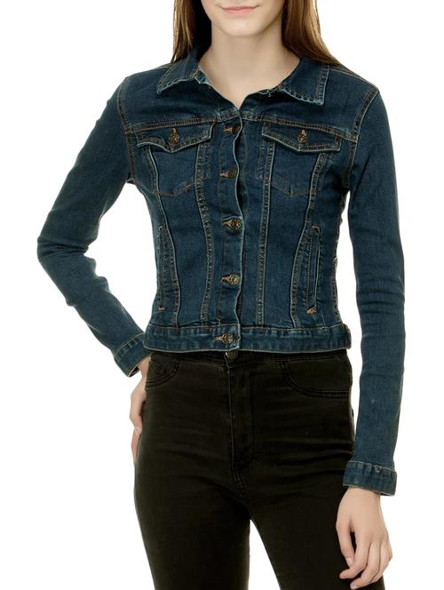 dark blue denim jacket - 14362574 - Very Small Image - 1