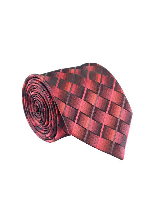 maroon micro fiber tie, pocket square and a lapel pin - 14363032 - Very Small Image - 1