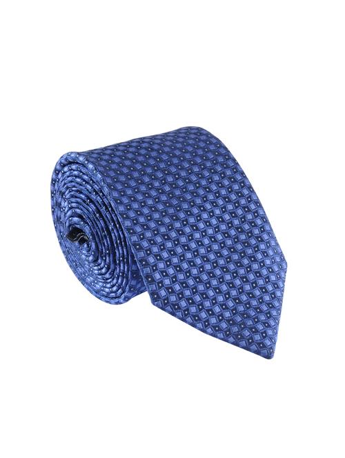 blue micro fiber tie, pocket square and a lapel pin - 14363055 - Very Small Image - 1