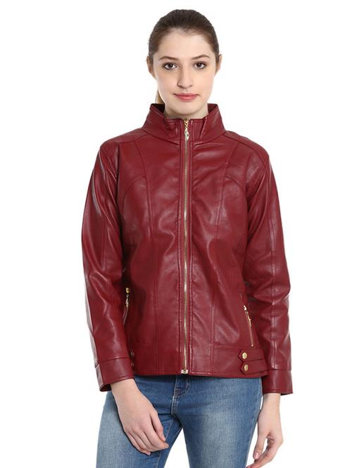 solid red leather jacket - 14364157 - Very Small Image - 1