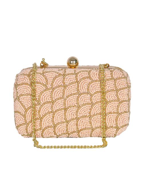 peach polyester box clutch - 14364791 - Very Small Image - 1