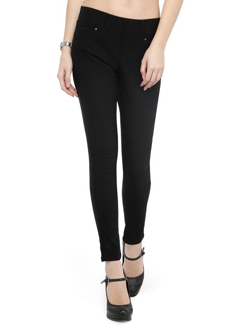 black cotton lycra jeggings - 14366635 - Very Small Image - 1