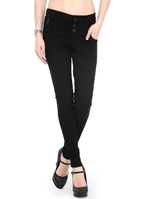 black cotton lycra jeggings - 14366636 - Very Small Image - 1