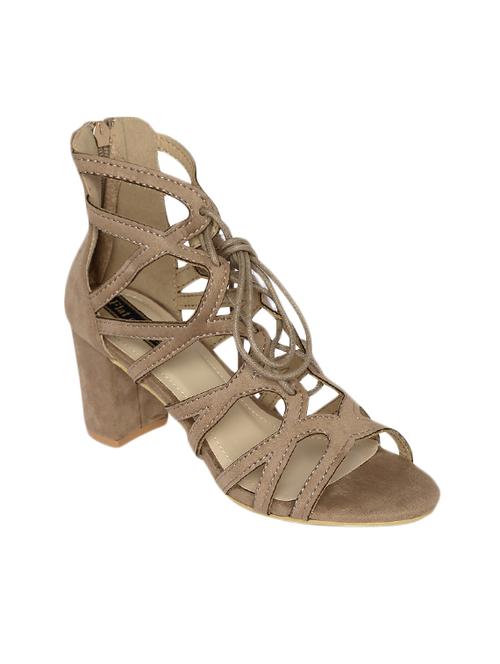 beige suede laceup sandals - 14367055 - Very Small Image - 1