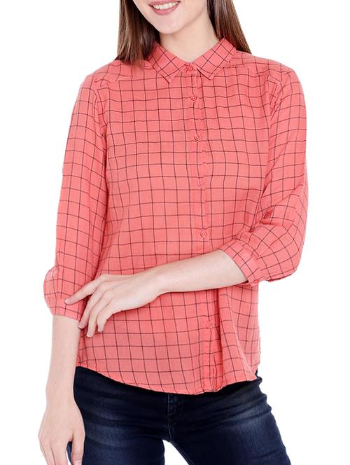 orange gingham check shirt - 14367891 - Very Small Image - 1