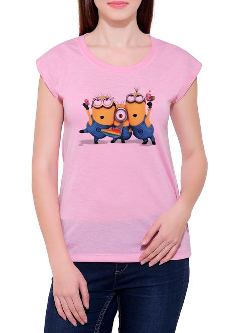 pink cotton blend tee - 14367969 - Very Small Image - 1