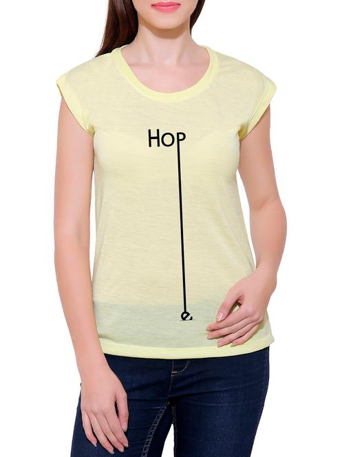 yellow cotton blend casual tee - 14367987 - Very Small Image - 1