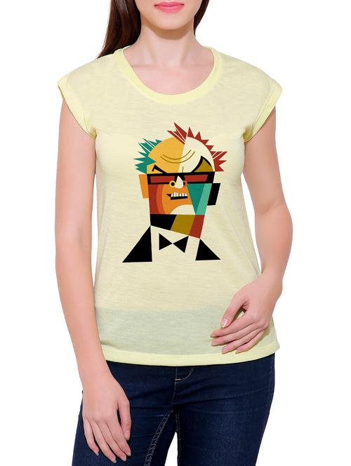 yellow cotton blend tee - 14368048 - Very Small Image - 1