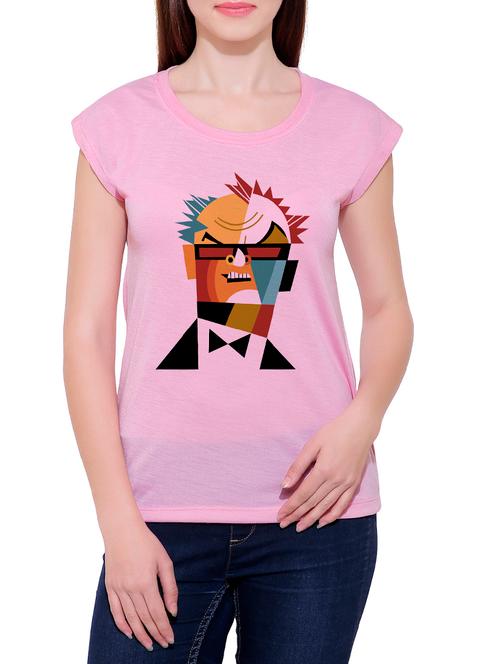 pink cotton blend tee - 14368049 - Very Small Image - 1