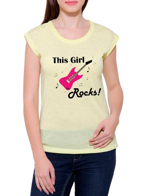 yellow cotton blend tee - 14368076 - Very Small Image - 1