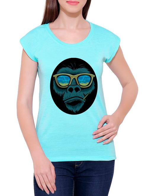 light blue cotton blend tee - 14368084 - Very Small Image - 1