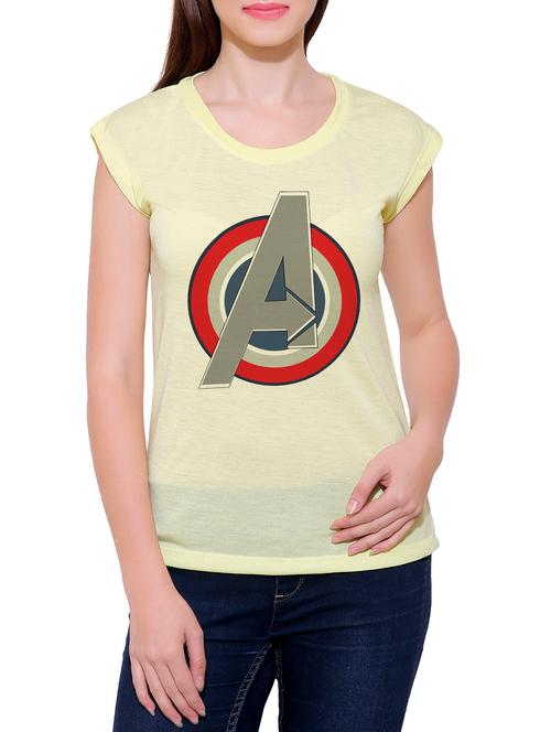 yellow cotton blend tee - 14368116 - Very Small Image - 1