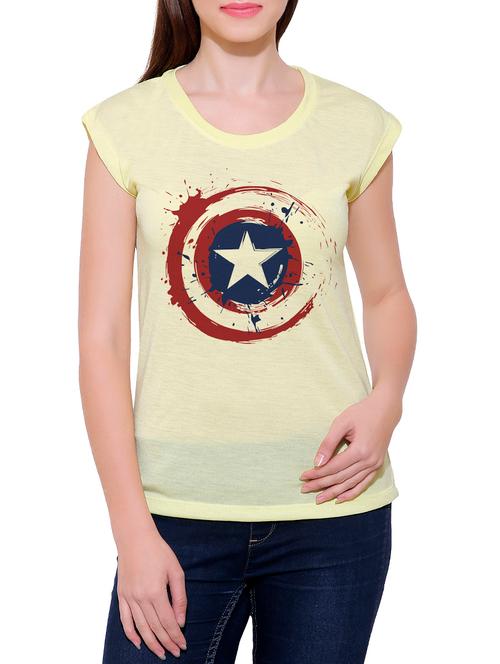 yellow cotton blend tee - 14368120 - Very Small Image - 1