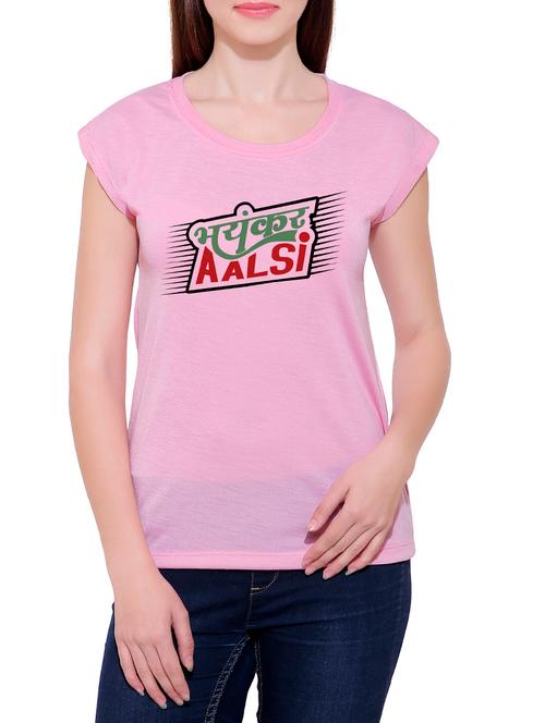 pink cotton blend tee - 14368177 - Very Small Image - 1