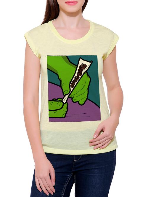 yellow cotton blend tee - 14368204 - Very Small Image - 1