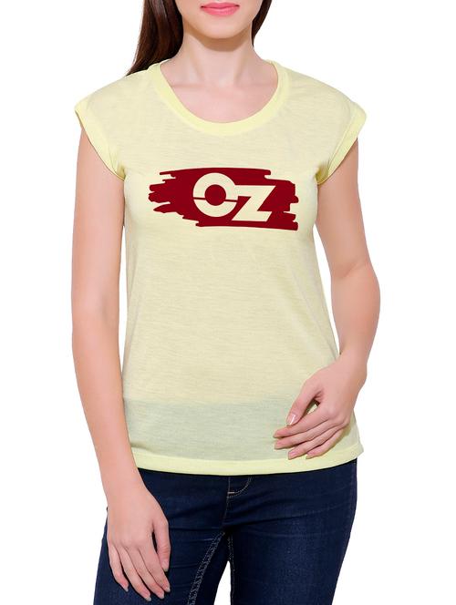 yellow cotton blend tee - 14368208 - Very Small Image - 1