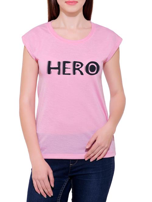 pink cotton blend tee - 14368241 - Very Small Image - 1