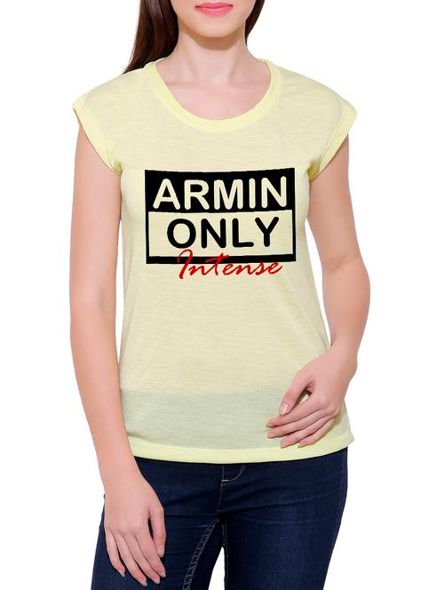 yellow cotton blend tee - 14368252 - Very Small Image - 1