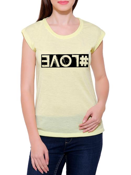 yellow cotton blend tee - 14368276 - Very Small Image - 1