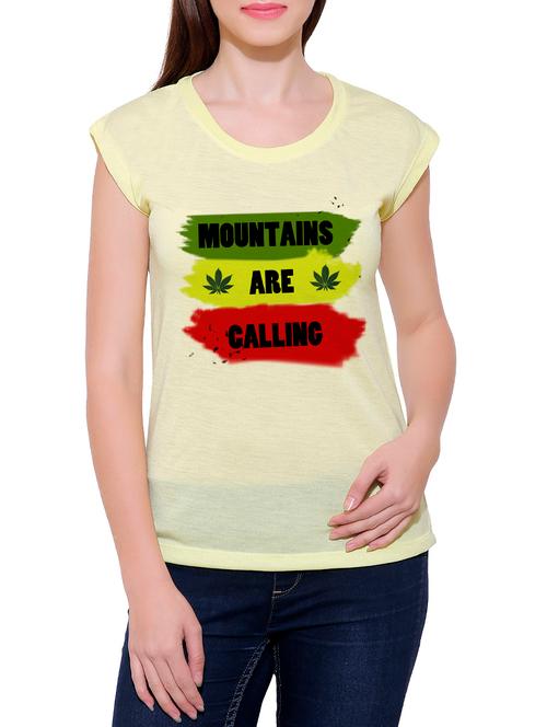yellow cotton blend tee - 14368296 - Very Small Image - 1