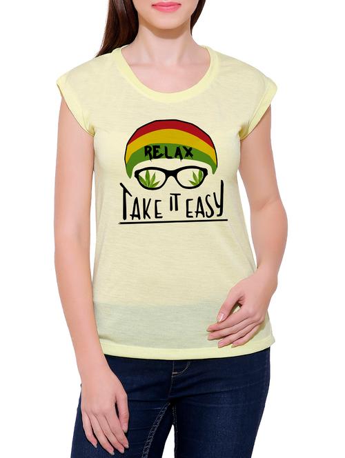 yellow cotton blend tee - 14368308 - Very Small Image - 1