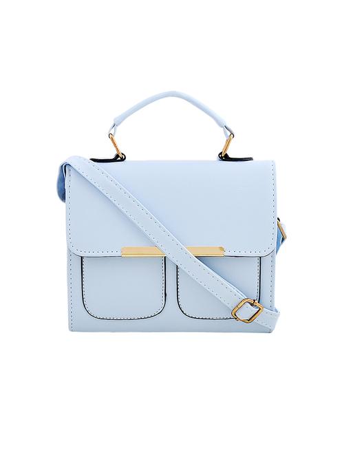 blue leatherette messenger sling bag - 14368978 - Very Small Image - 1