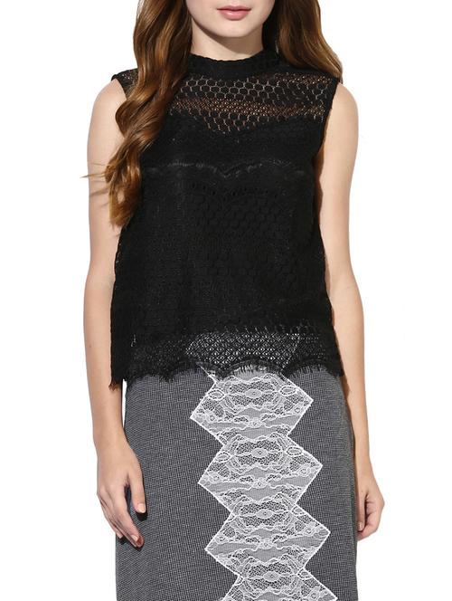 solid black casual top - 14369306 - Very Small Image - 1