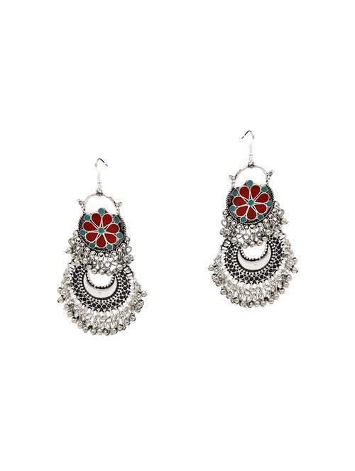 silver metal drop earrings - 14369346 - Very Small Image - 1