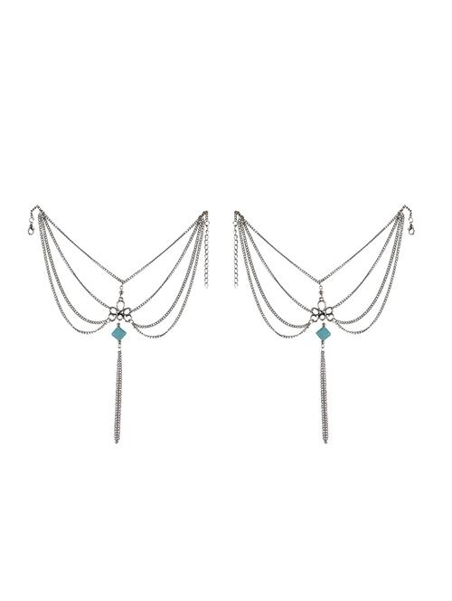 silver metal anklets and payal - 14369406 - Very Small Image - 1