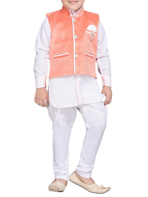 orange cotton kurta set - 14375273 - Very Small Image - 1