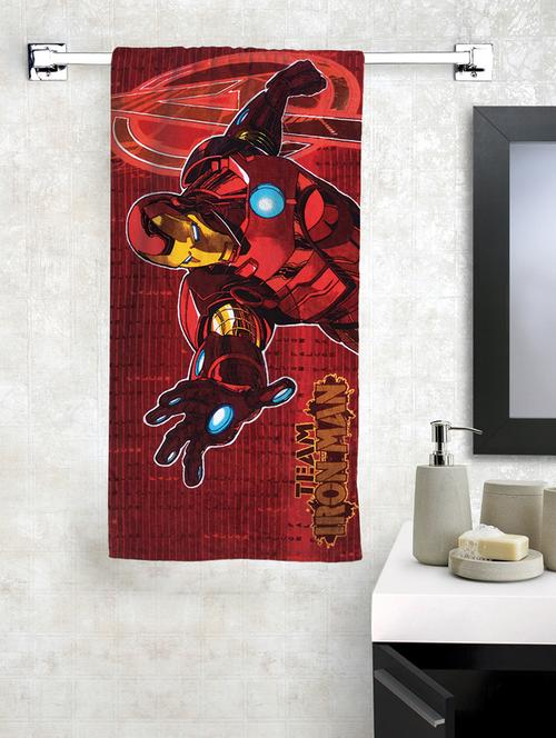 red cotton bath towel - 14375425 - Very Small Image - 1