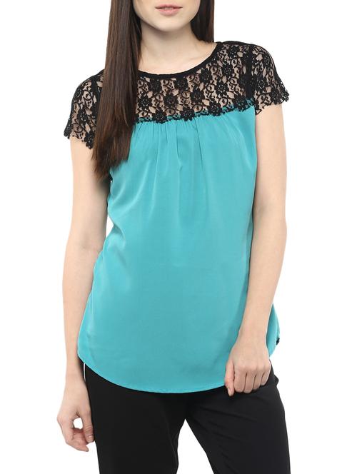 light blue crepe casual top - 14376166 - Very Small Image - 1