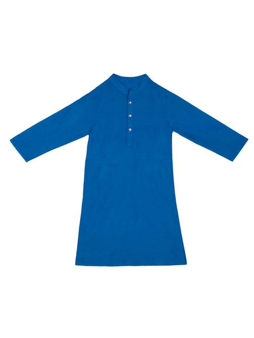 blue cotton blend kurta - 14377249 - Very Small Image - 1