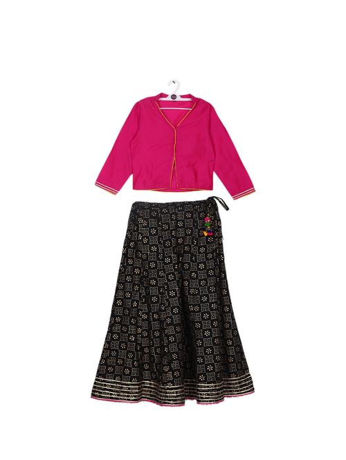 black cotton lehenga choli - 14377267 - Very Small Image - 1