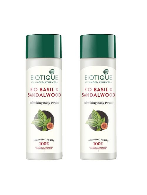 biotique bio basil & sandalwood refreshing body powder - 14377434 - Very Small Image - 1