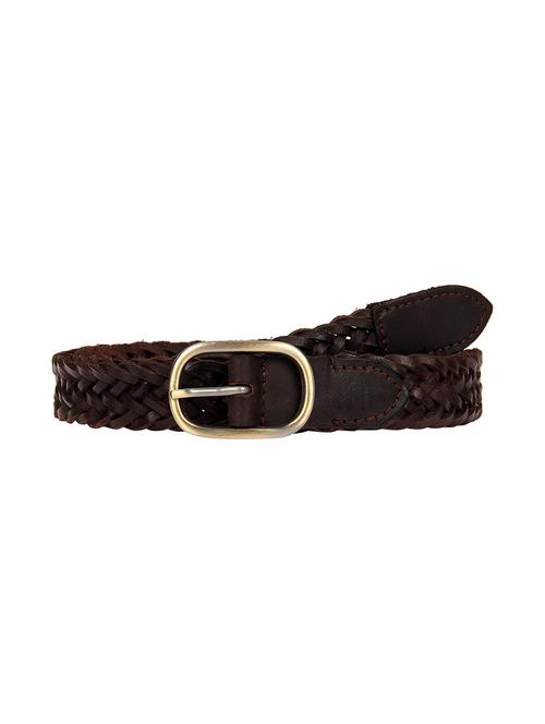 aditi wasan hickory brown braided leather belt for ladies - 14379363 - Very Small Image - 1
