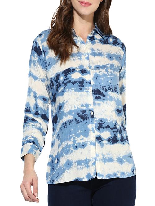 blue cotton casual shirt - 14380700 - Very Small Image - 1