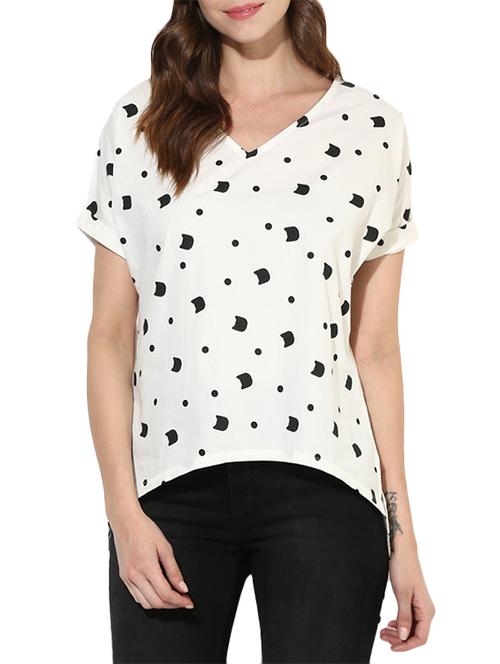 white printed cotton casual top - 14380704 - Very Small Image - 1