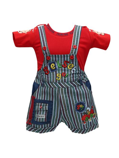 red cotton dungarees twin sets & jump suit - 14380909 - Very Small Image - 1