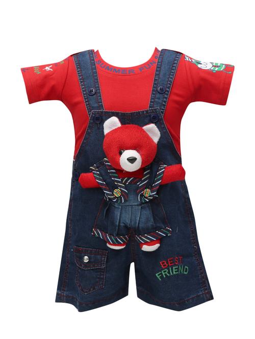 red cotton dungarees twin sets & jump suit - 14380918 - Very Small Image - 1