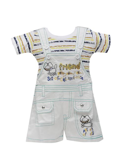 white cotton dungarees twin sets & jump suit - 14380927 - Very Small Image - 1
