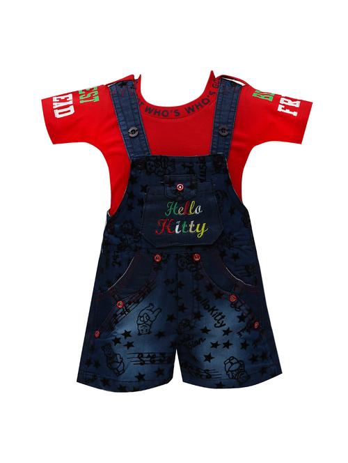 red cotton dungarees twin sets & jump suit - 14380948 - Very Small Image - 1