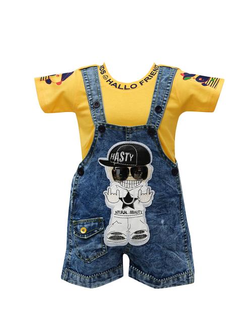 yellow cotton dungarees twin sets & jump suit - 14380991 - Very Small Image - 1