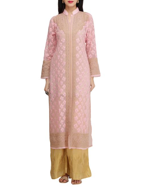 ada pink cotton long kurta - 14381171 - Very Small Image - 1