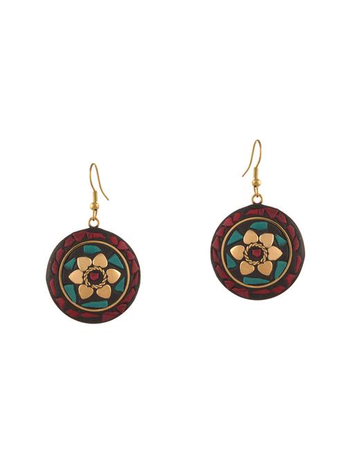 red metal drop earring - 14381948 - Very Small Image - 1