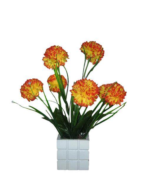 loxiaa orang marigold flower with pot - 14382943 - Very Small Image - 1
