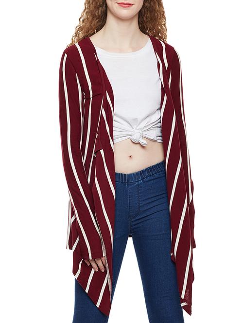 thumb hole sleeved asymmetric shrug - 14383999 - Very Small Image - 1