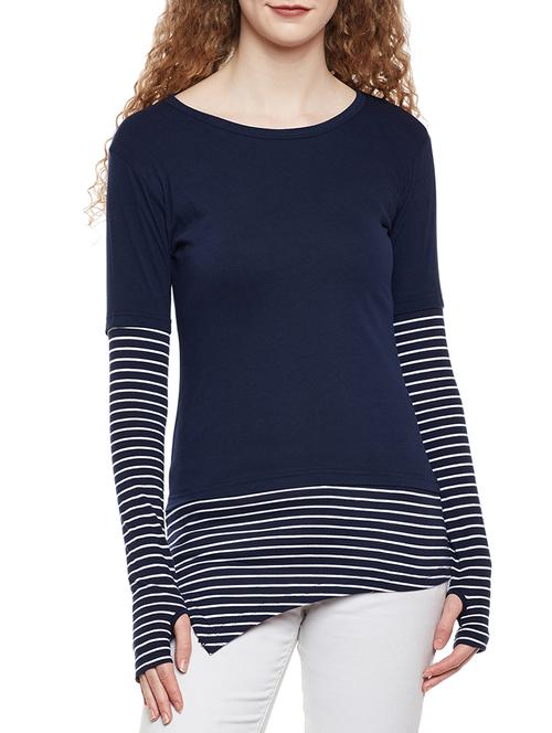 thumb hole striped top - 14384011 - Very Small Image - 1