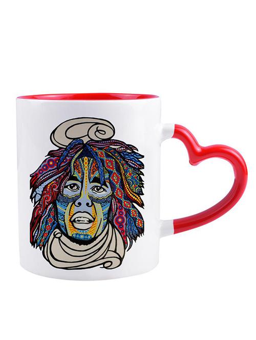 white ceramic human face printed mug - 14384353 - Very Small Image - 1